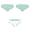 Lot de 3 slips femme  en coton uni et imprimé ceinture fine 2cm Pck12