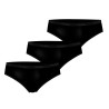 Lot de 3 slips femme  en coton uni ceinture fine 2cm Pck37