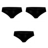 Lot de 3 slips femme  en coton uni ceinture fine 2cm Pck37