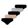Lot de 5 slips femme  en coton uni ceinture fine 2cm Class