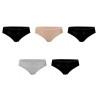 Lot de 5 slips femme  en coton uni ceinture fine 2cm Class