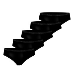 Lot de 5 slips femme  en coton uni ceinture fine 2cm Class