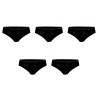 Lot de 5 slips femme  en coton uni ceinture fine 2cm Class
