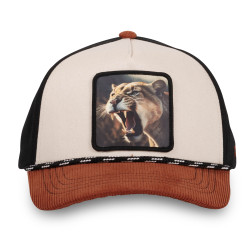 Casquette trucker bi-matière semi curved avec écusson animal Cheetah