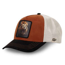 Casquette trucker avec filet bi-matière semi curved animal Lion