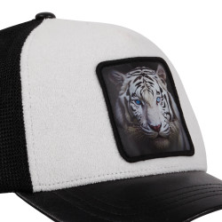 Casquette trucker semi curved avec filet bi-matière  animal White Tig