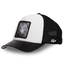 Casquette trucker semi curved avec filet bi-matière  animal White Tig
