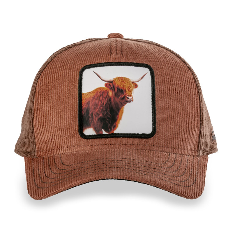 Casquette trucker en velours avec écusson animal Bull