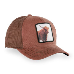 Casquette trucker en velours avec écusson animal Bull