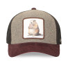 Casquette trucker bi-matière avec filet et écusson animal Grounhog
