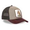 Casquette trucker bi-matière avec filet et écusson animal Grounhog