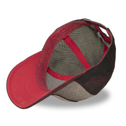 Casquette trucker bi-matière avec filet et écusson animal Grounhog