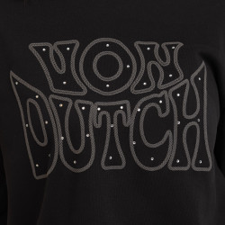 Sweat à capuche femme relax fit avec broderie et strass devant Chain