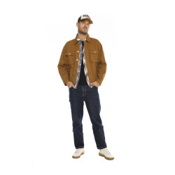 Veste homme en serge de coton Worker Camel