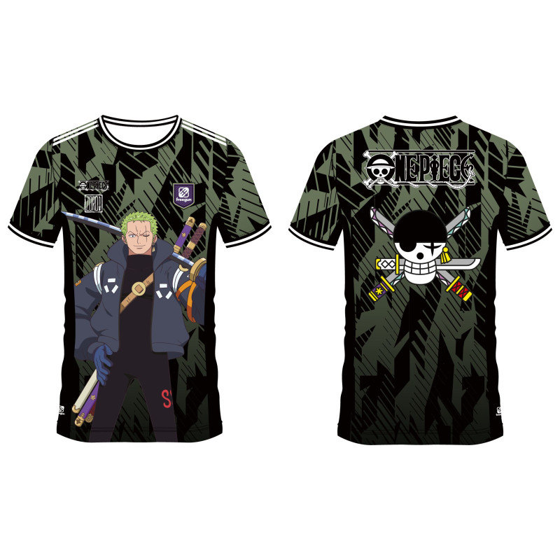 T-Shirt Maillot de Foot junior print sublimation One Piece Zoro