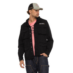 Veste militaire homme avec capuche détachable et print dos Salt