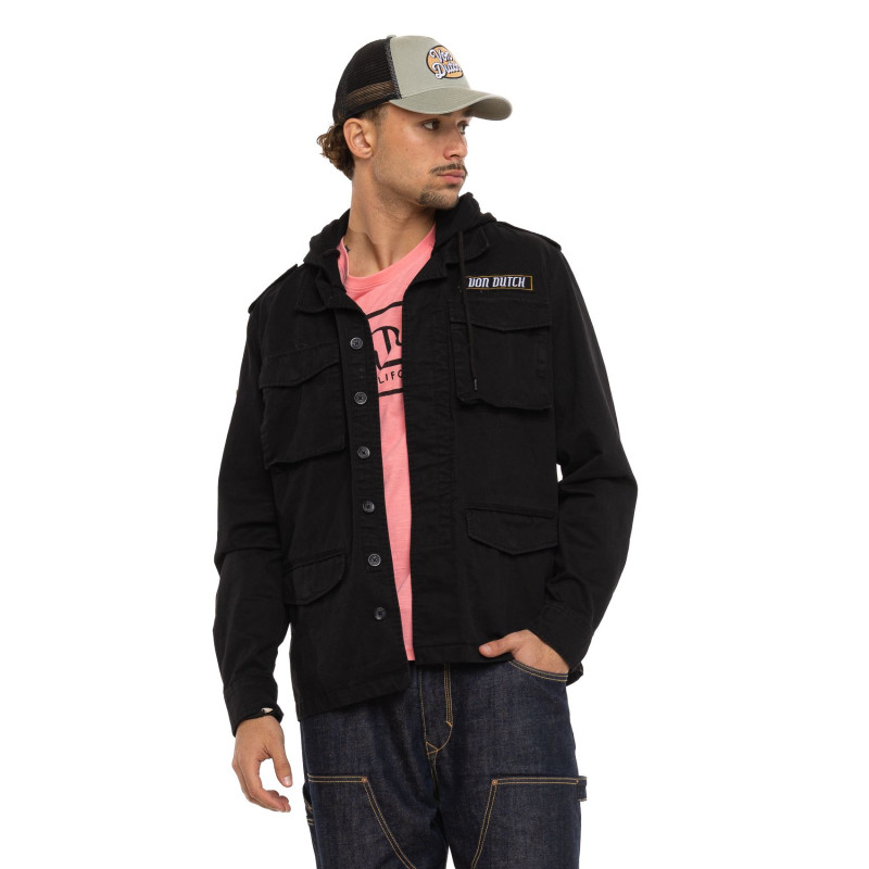 Veste militaire homme avec capuche détachable et print dos Salt