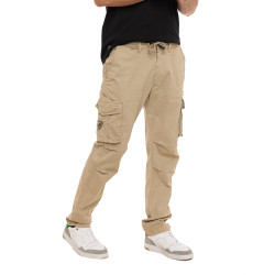 Pantalon droit homme type cargo en canvas avec patchs Fight