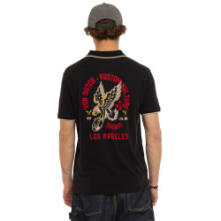 Polo homme en slub jersey avec patch et print dos Los