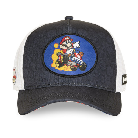 Casquette trucker premium avec filet et patch Super Mario Kart Mario