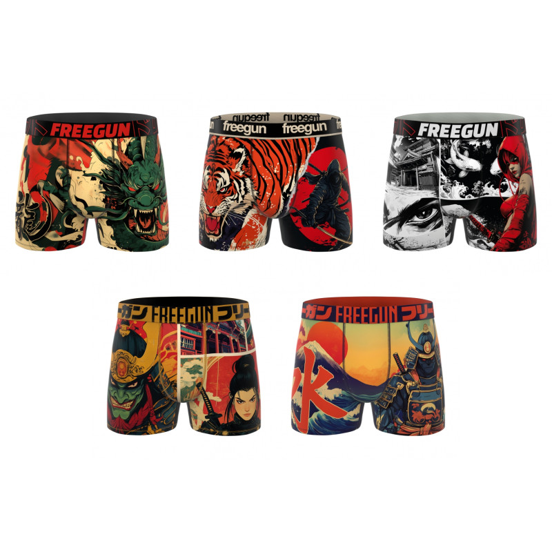 Lot de 5 boxers homme collection Mangaka