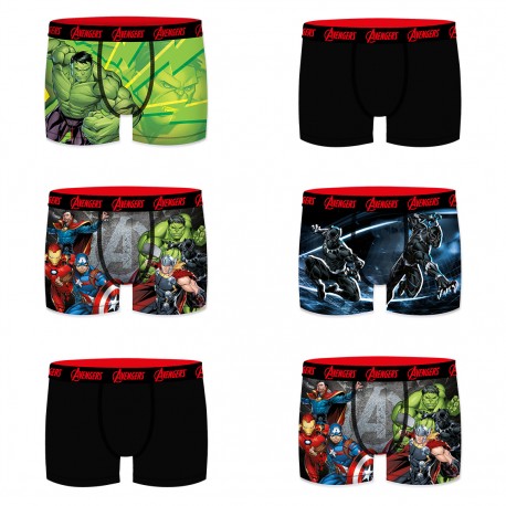 Lot de 6 Boxers garçon Hulk VS Black Panther