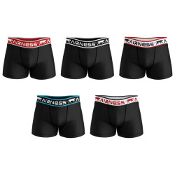 AIRNESS Lot de 5 boxers homme en coton ceintures colorées Starter