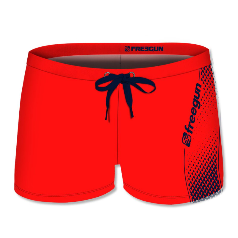 Boxer de bain enfant imprimé uni Red