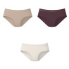 Lot de 3 culottes femme en coton uni et ceinture en dentelle Uni