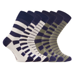 Lot de 6 paires de chaussettes de ville homme rayées modèle A