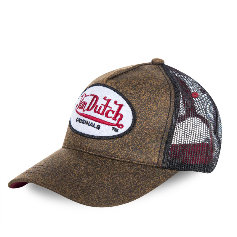 Casquette baseball homme Von Dutch Originals filet Marron