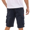 Bermuda cargo homme ceinture élastiquée et poches avec patchs Piston
