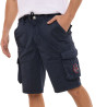 Bermuda cargo homme ceinture élastiquée et poches avec patchs Piston