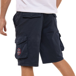 Bermuda cargo homme ceinture élastiquée et poches avec patchs Piston