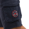 Bermuda cargo homme ceinture élastiquée et poches avec patchs Piston
