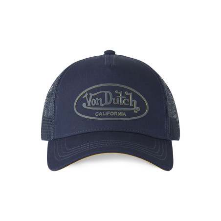 Casquette baseball filet visière bicolore et écusson Rubber Logo