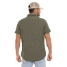 Chemise homme manches courtes en popeline avec patch et print Box