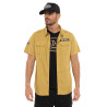 Chemise homme manches courtes en popeline patch et print dos Derek