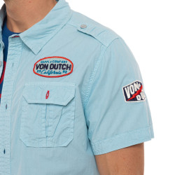 Chemise homme manches courtes en popeline patchs Tools