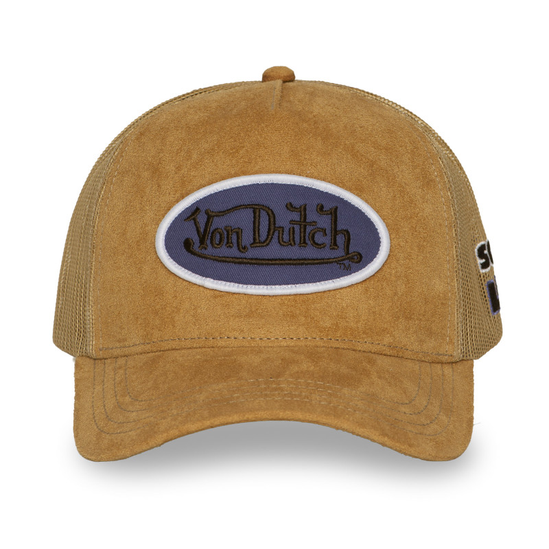 Casquette trucker filet en suédine avec patch Fur Sunflower
