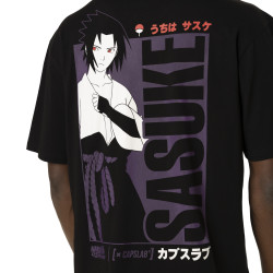 T-shirt en coton homme relax fit avec print Naruto Shippuden Sasuke