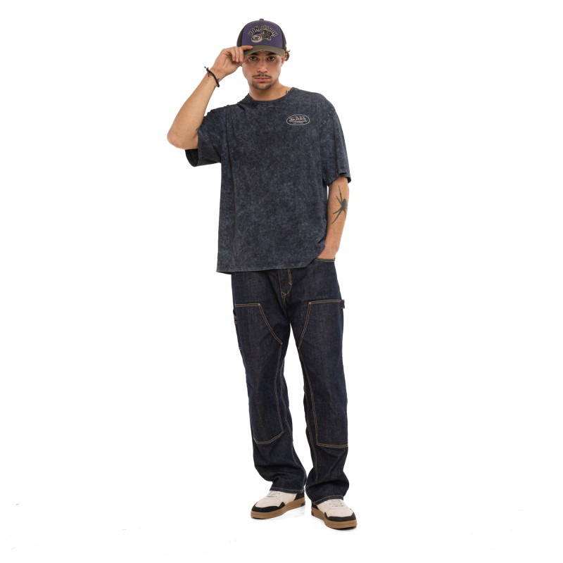 T-shirt homme col rond relax fit acid wash Pass