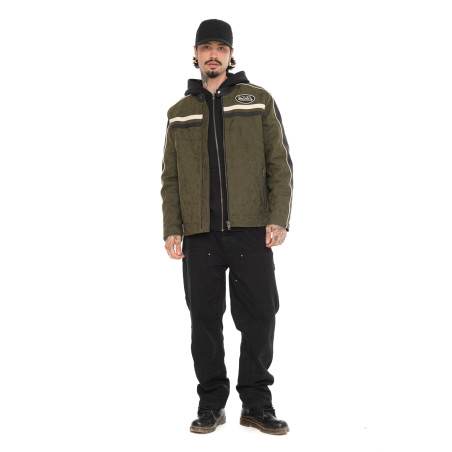 Veste motard doublée homme en simili Leroy