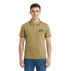 Polo homme en slub jersey avec patch et print dos Los