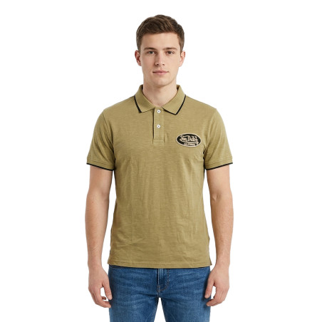Polo homme en slub jersey avec patch et print dos Los