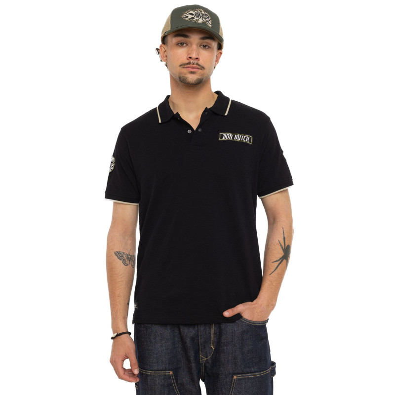 Polo homme maille piquée avec patchs et print dos MC29