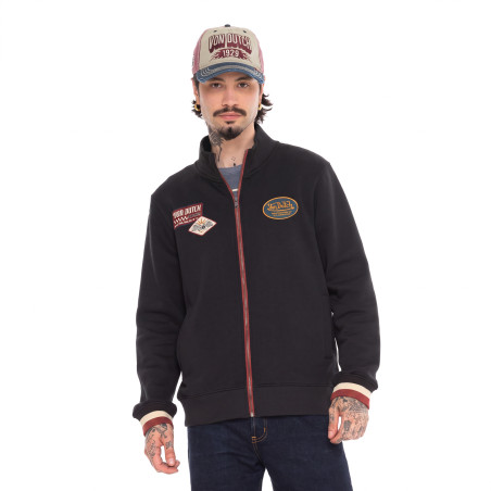 Sweat zippé en molleton avec écusson Wyatt