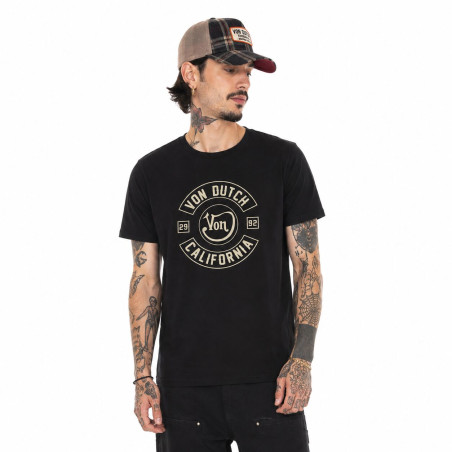 T-shirt col rond en coton homme avec Logo Log8 Noir