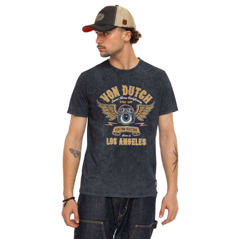 T-shirt homme col rond  Regular fit en Jersey effet Acid wash Seeing