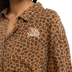 Chemise femme manches courtes fluide allover avec broderie Bestial
